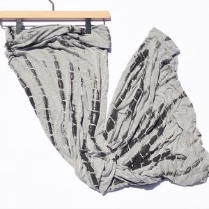 Grey & Black Tie-Dye Style Maxi Skirt